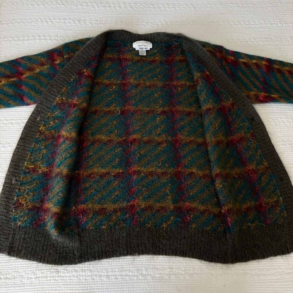 Vintage Hand Knit Mohair Wool Oversized Sweater M by Michelle Stuart 90s Grunge - Picture 8 of 15